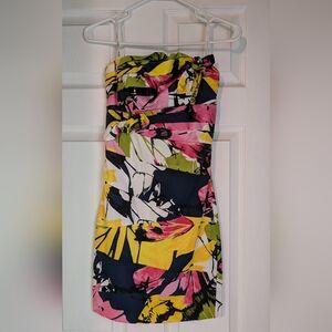XOXO multicolor strapless dress